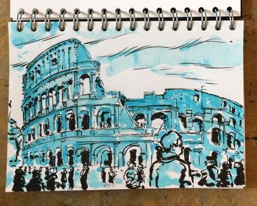 Colosseum rome circus sketchbook drawing
